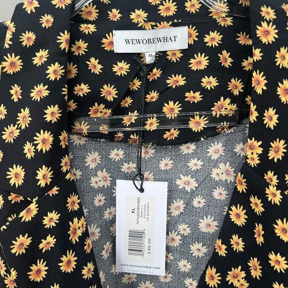 7. WeWoreWhat Wrap Mini Dress Womens XL Ditsy Daisies Cottagecore Glam Chic - Picture 5 of 6